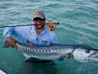 Captain Will with Barracuda in Turks and Caicos